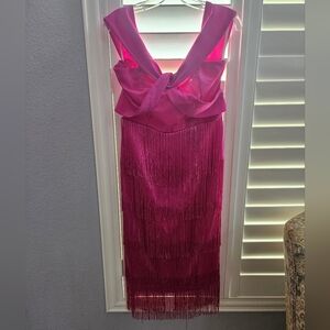 Elegant Pink Fringe Dress